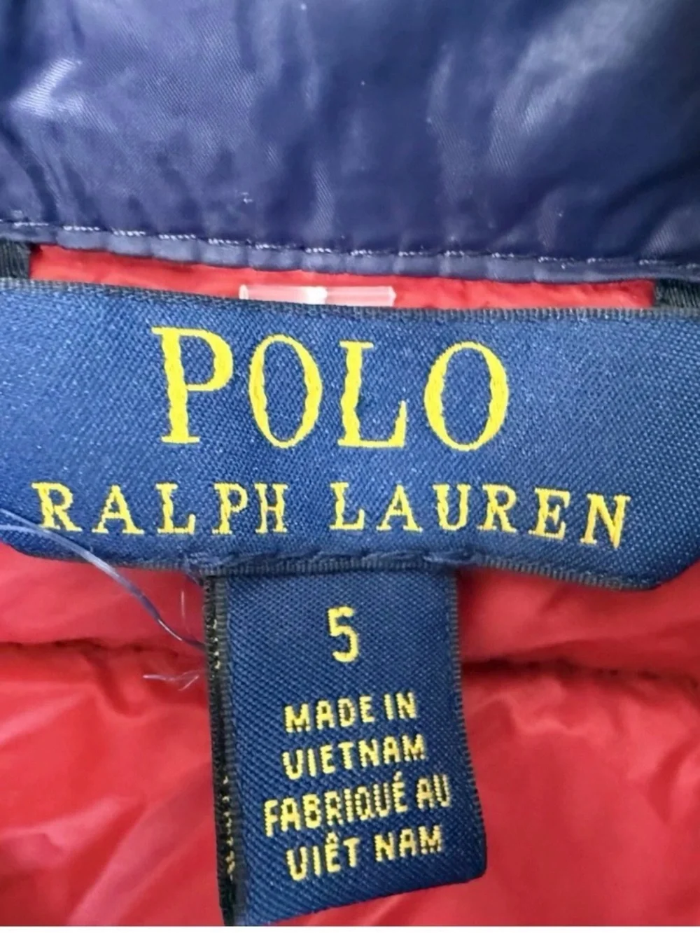 POLO RALPH LAUREN KIDS Navy Red VEST Puffer Youth 5 Boys Girls 1761